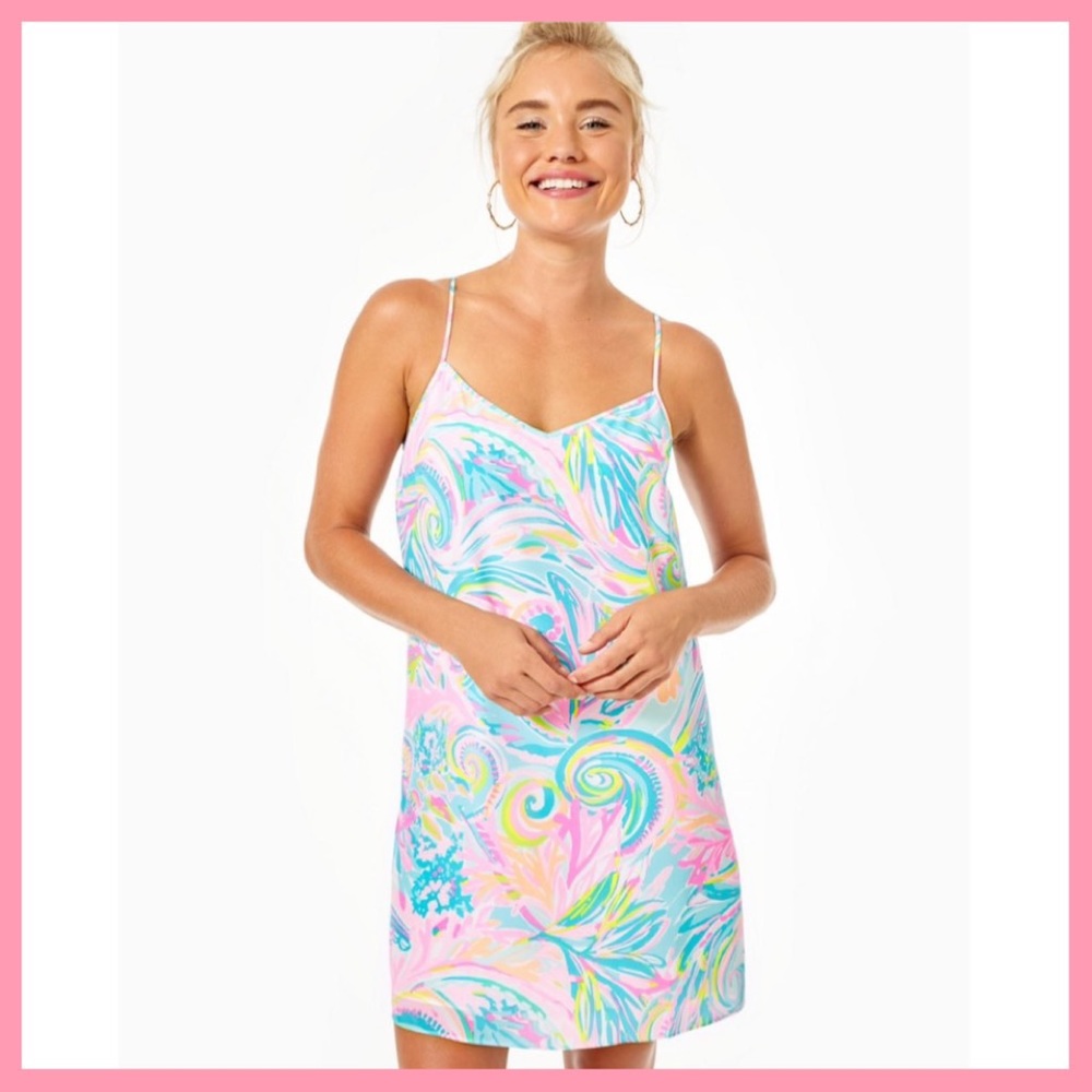 Lilly Pulitzer Dusk Silk Dress Carnival Coral NWT